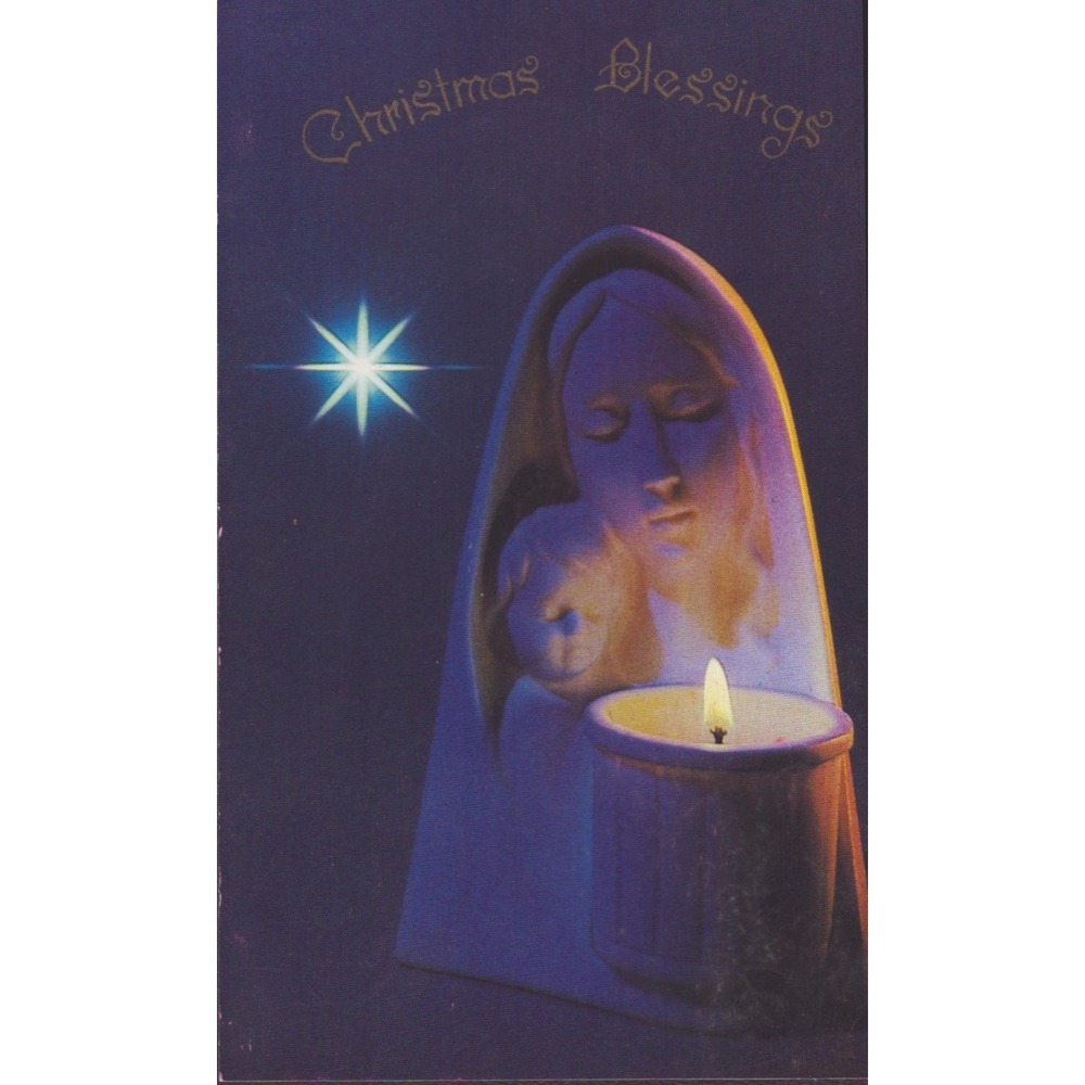 Vintage 1960s Christmas Card Madonna Child St Jude Shrine Baltimore Litho